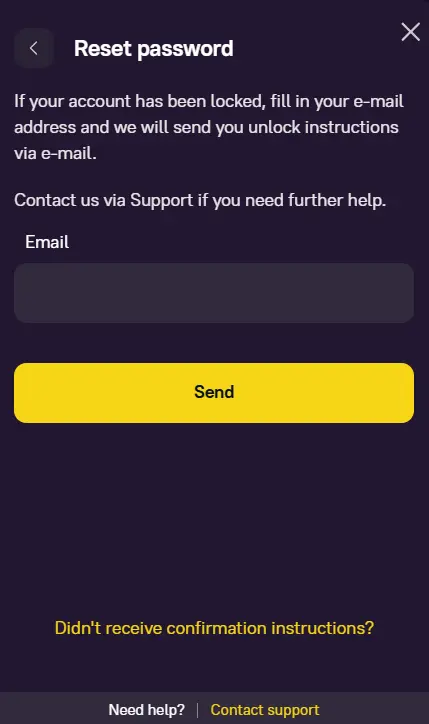 Password Reset for Zoome Casino Login